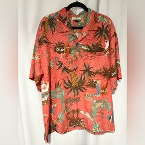 Tommy Bahama Silk Camp Shirt Size L Havana Cuba Rum Cigar Poker Rumba Tropical
